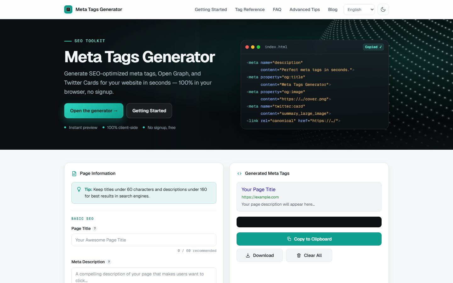 Free web tools